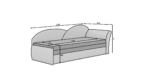 Sofa-lova ELT 1-Tachta Ilgis 218 cm Plotis 88 cm Išmatavimų, spalvų pasirinkimas ir pusės pasirinkimas - Image 3
