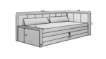 Sofa-lova ELT- 4 Tachta Ilgis 214 cm Plotis 82 cm Aukštis:77cm Išmatavimų, spalvų pasirinkimas ir pusės pasirinkimas - Image 9