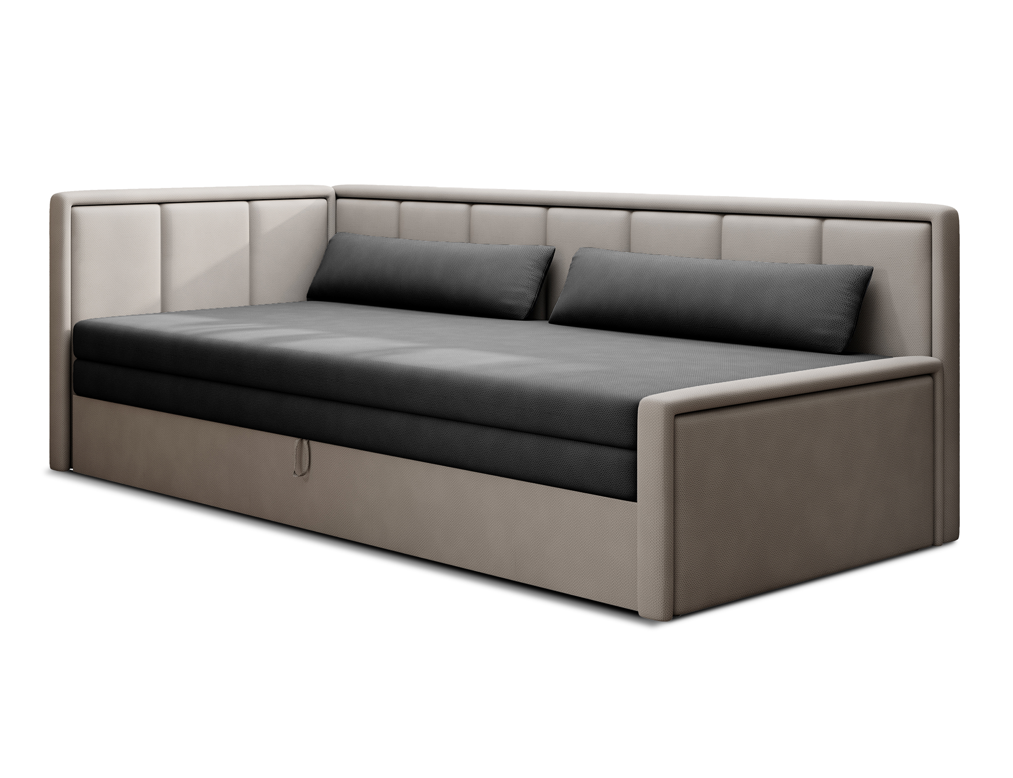 8aa24303-734d-49ba-8973-08dc7e1b5b9c.png Sofa-lova ELT- 4 Tachta Ilgis 214 cm Plotis 82 cm Aukštis:77cm Išmatavimų, spalvų pasirinkimas ir pusės pasirinkimas - Image 1
