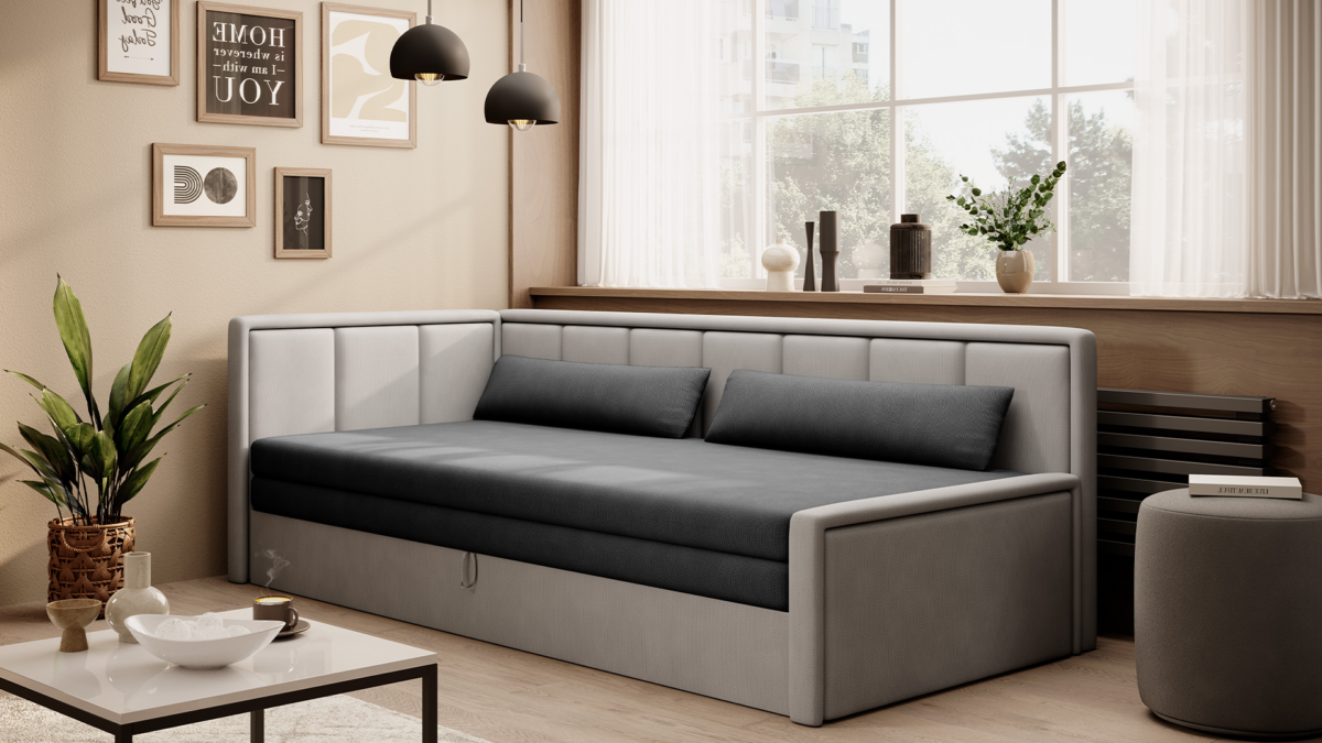 Sofa-lova ELT- 4 Tachta Ilgis 214 cm Plotis 82 cm Aukštis:77cm Išmatavimų, spalvų pasirinkimas ir pusės pasirinkimas - Image 2