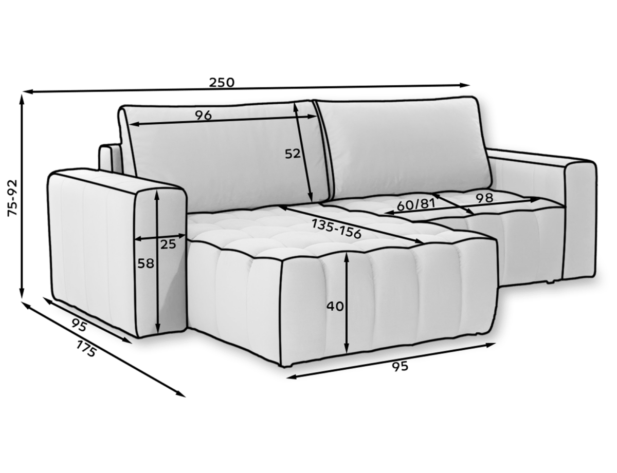 Bon_01_main - Ilgis:250cm, Plotis:175cm, Aukštis:92cm - Image 11