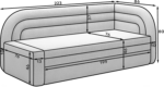 Sofa-lova ELT-3 Tachta Ilgis 223 cm Plotis 86 cm, Aukštis:80cm spalvų pasirinkimas ir pusės pasirinkimas. - Image 11