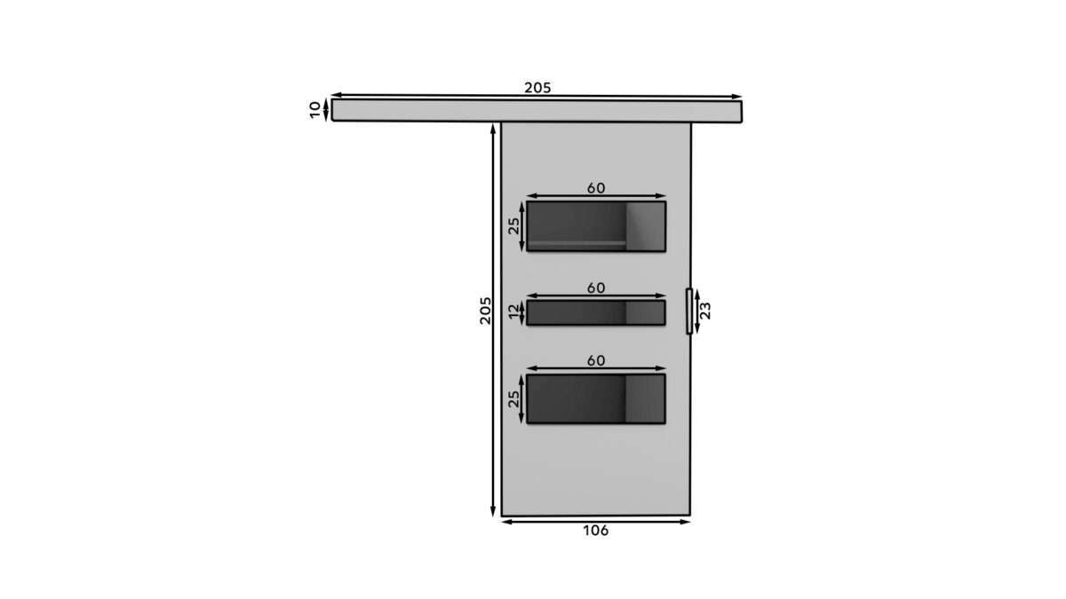 SD-CEN-G-106 -  Plotis:106cm, Aukštis:205cm - Image 3