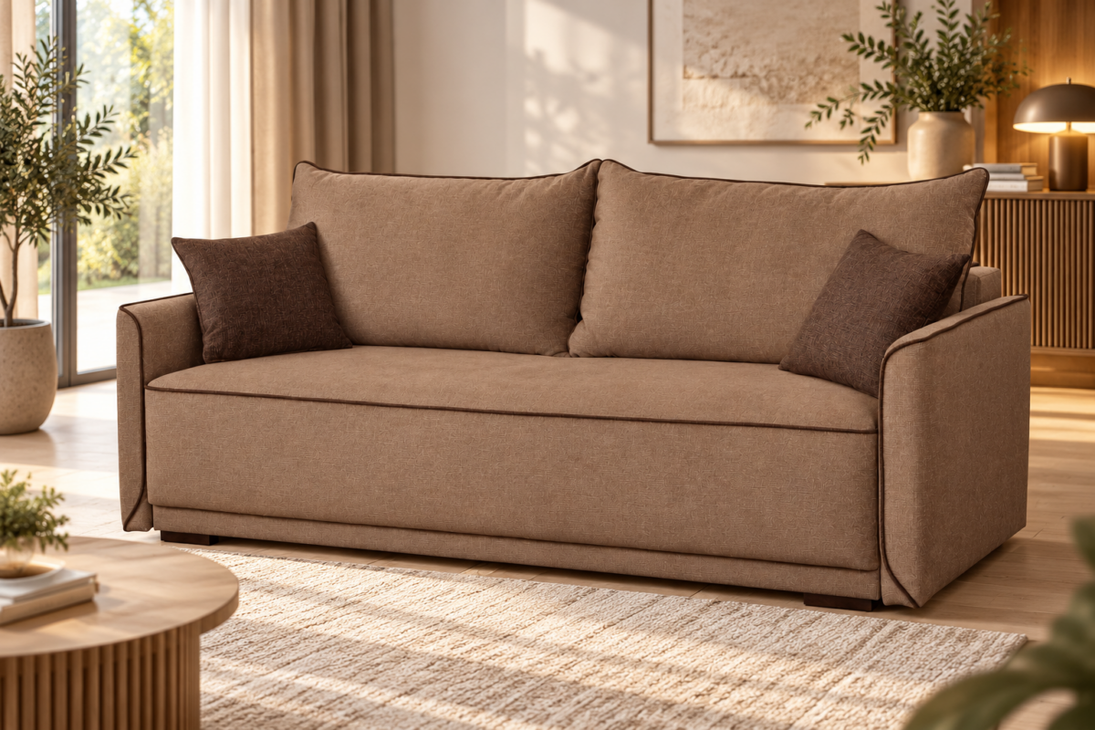 Sofa-lova MB 11 Ilgis 210 cm. Plotis 105 cm. Miegamosios dalies ilgis 190 cm Plotis 145 cm. spalvų pasirinkimas - Image 3