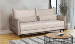 Sofa-lova MB 19 Ilgis 210 cm. Plotis 105 cm. Miegamosios dalies ilgis 190 cm Plotis 145 cm. spalvų pasirinkimas