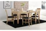 Valgomojo komplektas MOS K834-S835 su 6 kėdėmis.  Stalo ilgis: 160 cm arba 140 cm Plotis: 90 cm Papildomas prailginimas: +40 cm