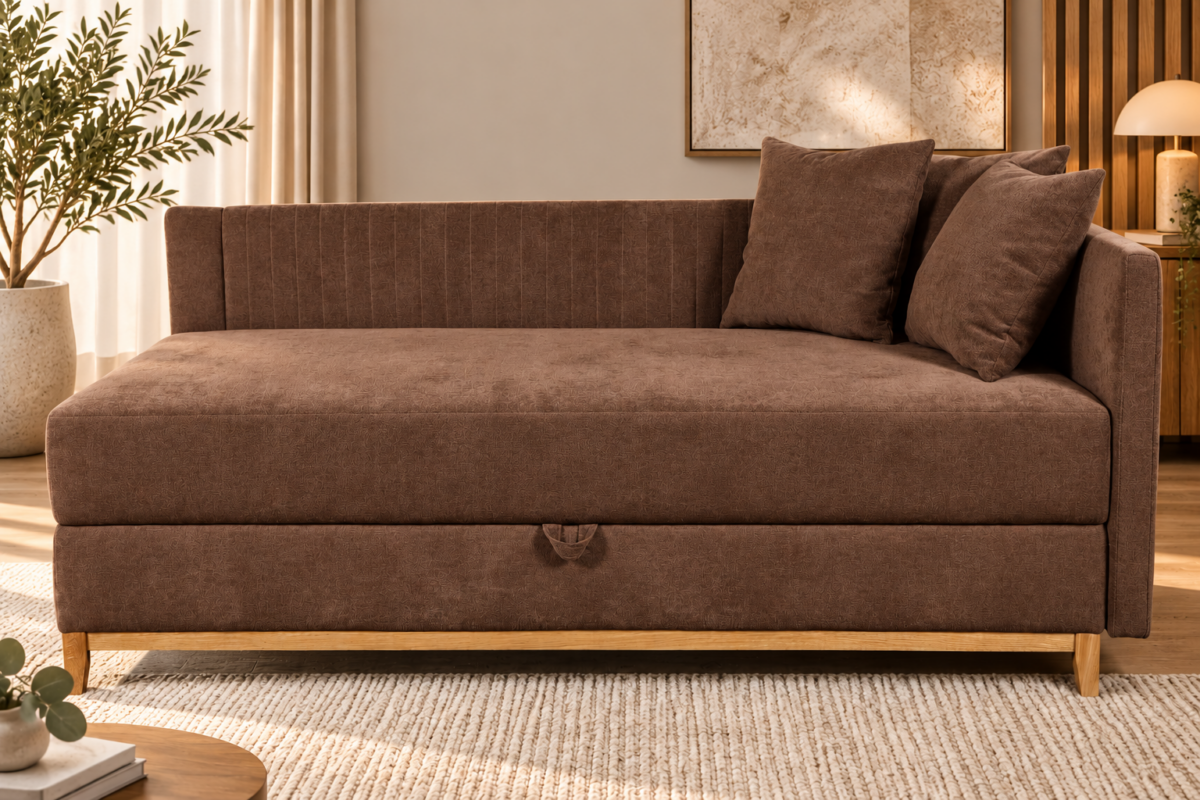 Sofa-lova MB 4. Tachta. Ilgis 210 cm. Plotis 110 cm. Aukštis: 90 cm Miegamosios dalies ilgis 200 cm Plotis 100 cm. spalvų pasirinkimas - Image 3